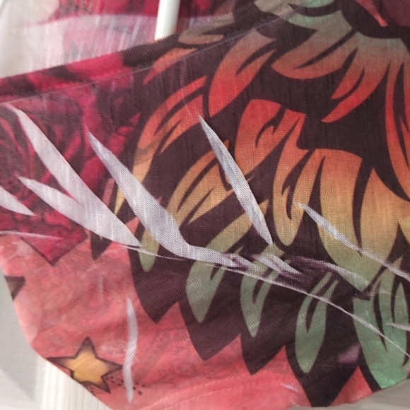 Wet Seal Wm's XS, Jr - XL Semi Sheer Fitted Graphic Open Back Burnout - Picture 2 of 7